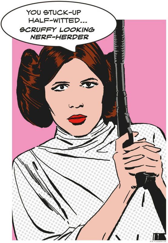 Komar Wanddecoratie Star Wars Classic stripverhaal aandeel Leia Wanddecoratie voor de kinderkamer zonder lijst (1 stuk)