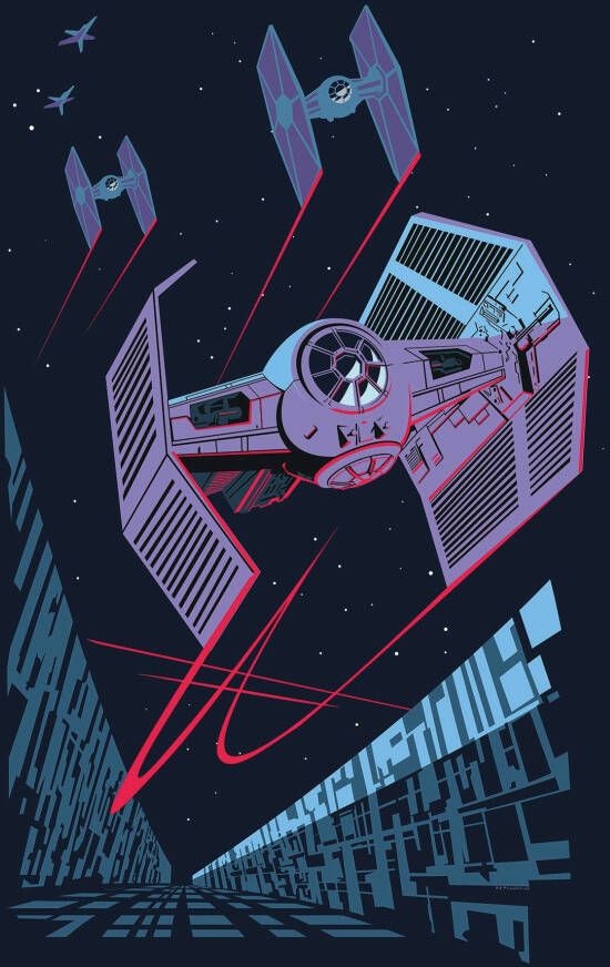 Komar Wanddecoratie Star Wars Classic Vector TIE-Fighter Wanddecoratie voor de kinderkamer zonder lijst (1 stuk)