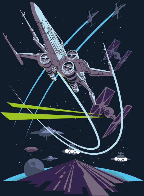 Komar Wanddecoratie Star Wars Classic Vector X-Wing Wanddecoratie voor de kinderkamer zonder lijst (1 stuk)