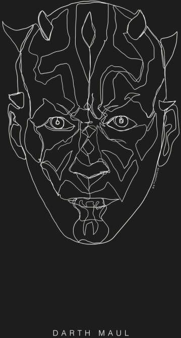 Komar Wanddecoratie Star Wars Lines dark Side bek Wanddecoratie voor de kinderkamer zonder lijst (1 stuk)
