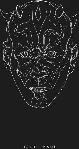Komar Wanddecoratie Star Wars Lines dark Side bek Wanddecoratie voor de kinderkamer zonder lijst (1 stuk)