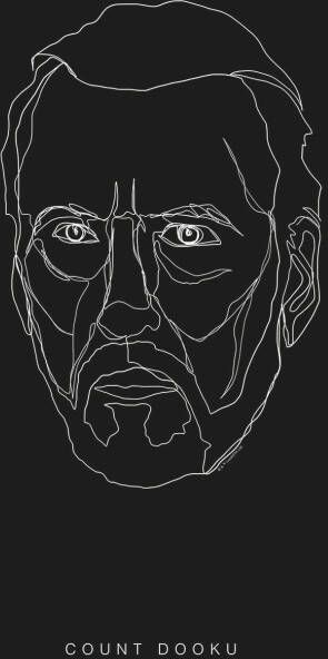 Komar Wanddecoratie Star Wars Lines dark Side Dooku Wanddecoratie voor de kinderkamer zonder lijst (1 stuk)