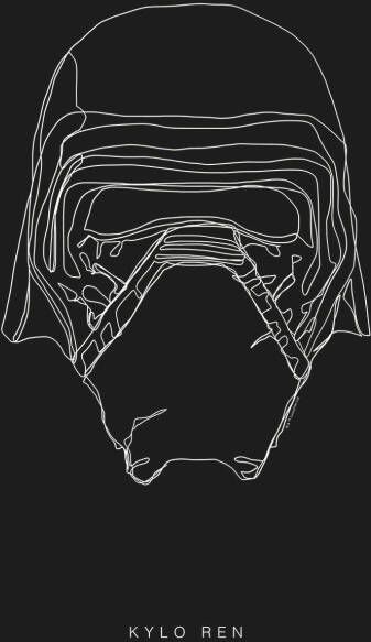 Komar Wanddecoratie Star Wars Lines dark Side Kylo Wanddecoratie voor de kinderkamer zonder lijst (1 stuk)