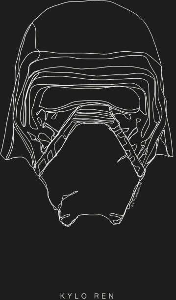 Komar Wanddecoratie Star Wars Lines dark Side Kylo Wanddecoratie voor de kinderkamer zonder lijst (1 stuk)