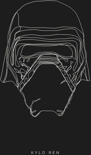 Komar Wanddecoratie Star Wars Lines dark Side Kylo Wanddecoratie voor de kinderkamer zonder lijst (1 stuk)