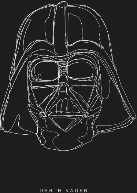Komar Wanddecoratie Star Wars Lines dark Side Vader Wanddecoratie voor de kinderkamer zonder lijst (1 stuk)