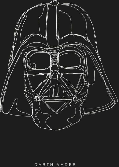 Komar Wanddecoratie Star Wars Lines dark Side Vader Wanddecoratie voor de kinderkamer zonder lijst (1 stuk)