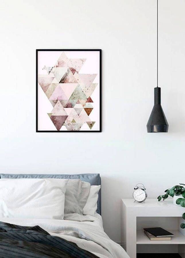 Komar Wanddecoratie Triangles Red Wanddecoratie zonder lijst (1 stuk)