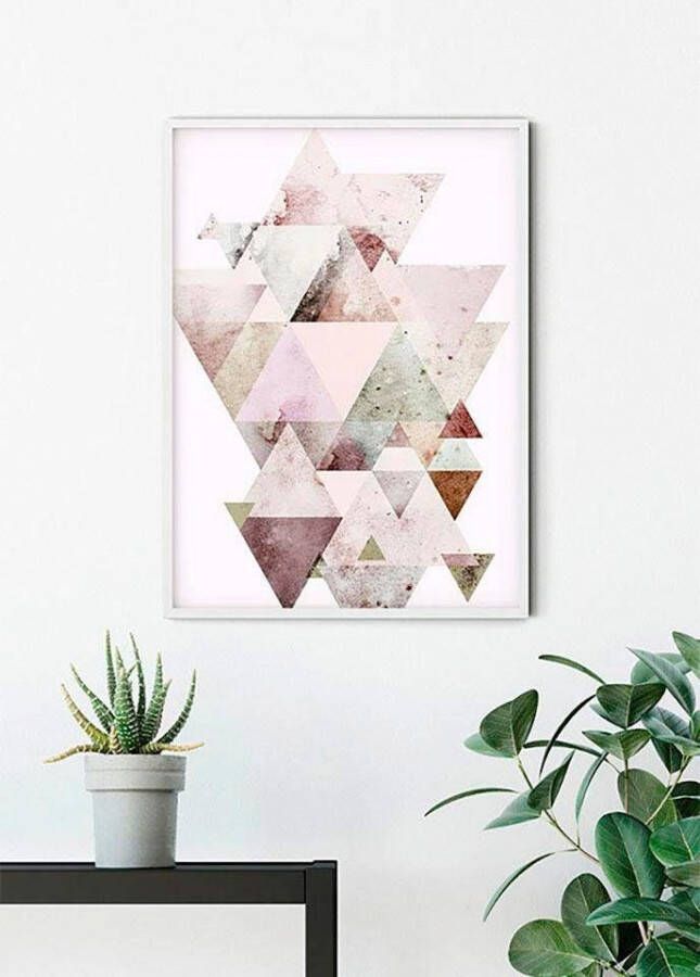 Komar Wanddecoratie Triangles Red Wanddecoratie zonder lijst (1 stuk)