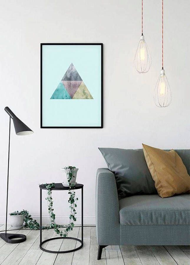Komar Wanddecoratie Triangles top blue Wanddecoratie zonder lijst (1 stuk)