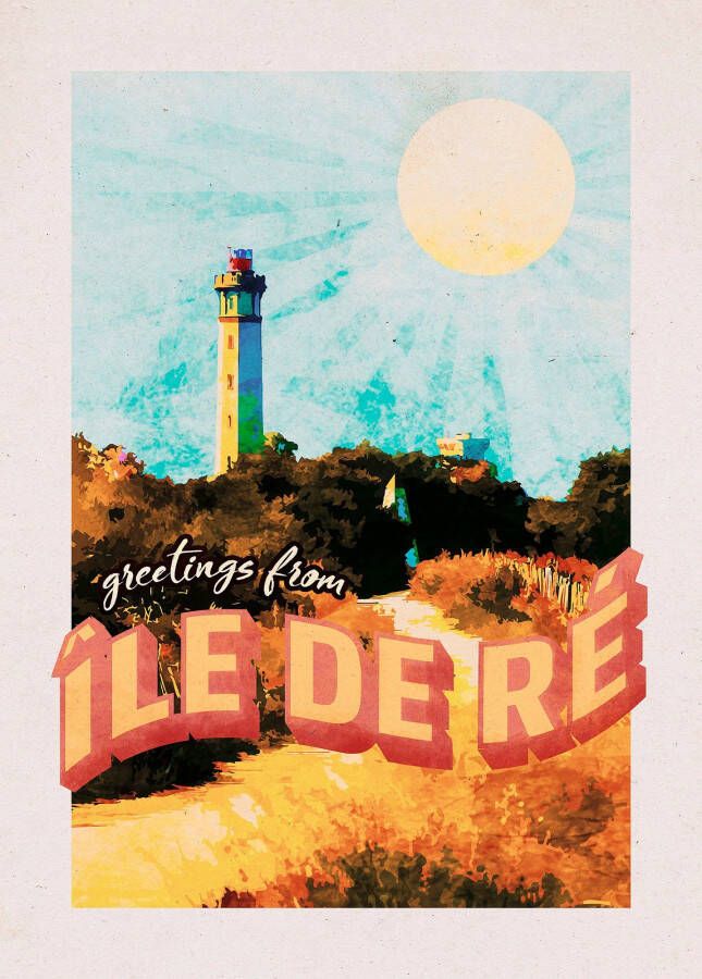 Komar Wanddecoratie Vintage Reis Île de Ré Wanddecoratie zonder lijst (1 stuk)