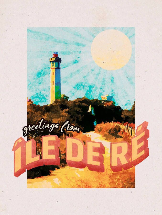 Komar Wanddecoratie Vintage Reis Île de Ré Wanddecoratie zonder lijst (1 stuk)