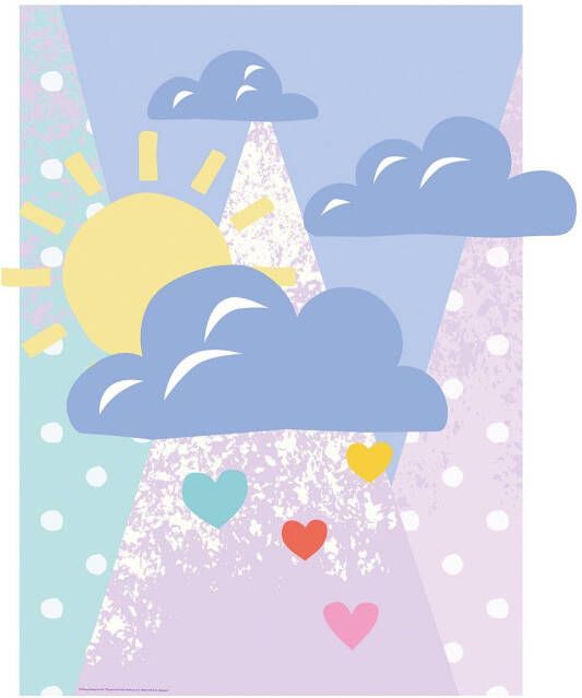 Komar Wanddecoratie Winnie de Poeh Clouds Wanddecoratie voor de kinderkamer zonder lijst