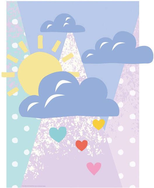 Komar Wanddecoratie Winnie de Poeh Clouds Wanddecoratie voor de kinderkamer zonder lijst