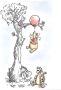 Komar Wanddecoratie Winnie The Pooh Hang on Wanddecoratie voor de kinderkamer zonder lijst (1 stuk) - Thumbnail 1