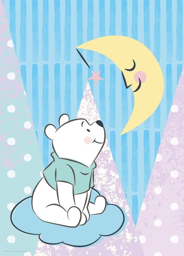 Komar Wanddecoratie Winnie de Poeh Moon Wanddecoratie voor de kinderkamer zonder lijst