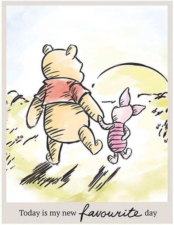 Komar Wanddecoratie Winnie the Pooh Today Wanddecoratie voor de kinderkamer zonder lijst (1 stuk)