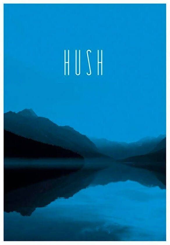 Komar Wanddecoratie Word Lake Hush blue Wanddecoratie zonder lijst