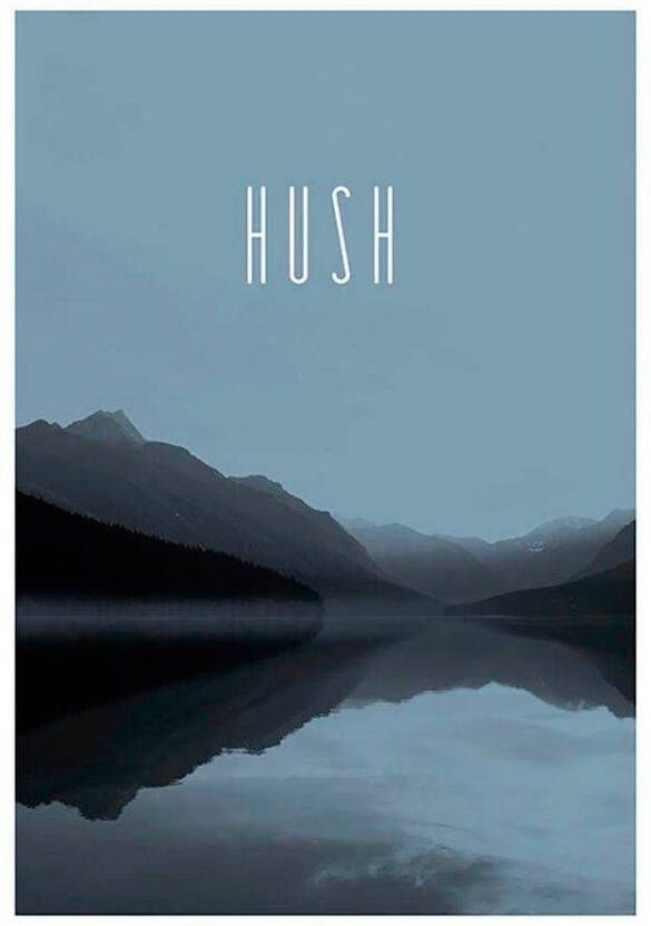 Komar Wanddecoratie Word Lake Hush Steel Wanddecoratie zonder lijst