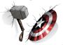 Komar Wandfolie Avengers hamer & Shield 100x70 cm (breedte x hoogte) zelfklevende wandfolie (4-delig) - Thumbnail 1