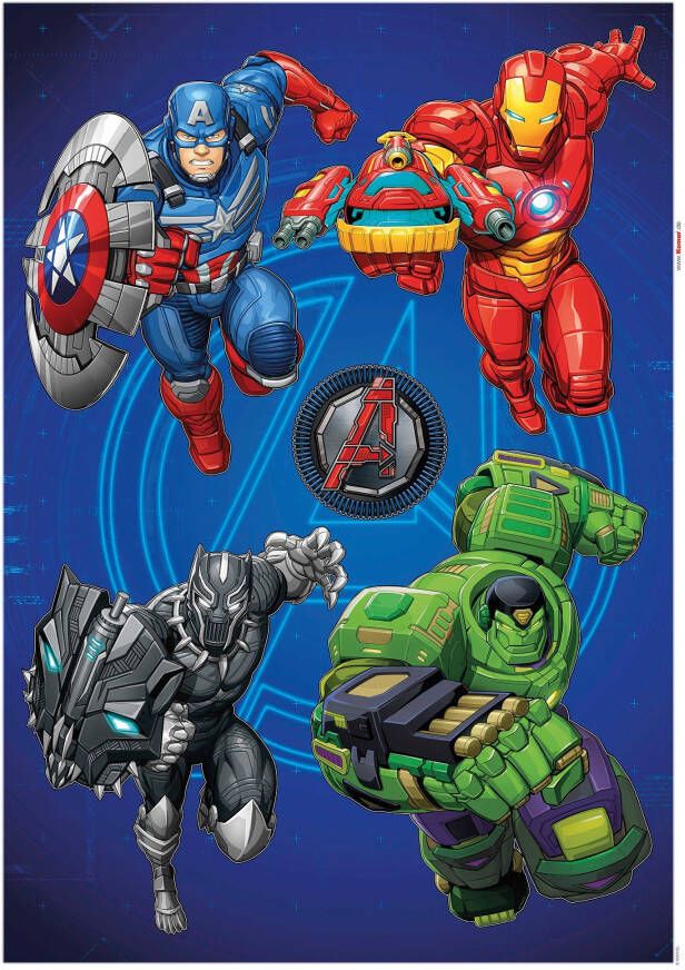 Komar Wandfolie Avengers Mech Strike zelfklevend wandstickers kinderkamer (5-delig)