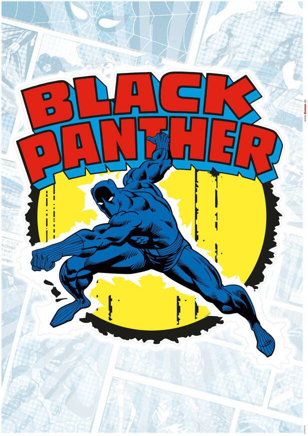 Komar Wandfolie Black Panther Comic Classic 50x70 cm (breedte x hoogte) zelfklevende wandtattoo (1 stuk)