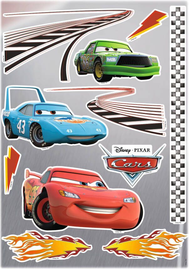 Komar Wandfolie Cars zelfklevend wandstickers kinderkamer (set 11-delig)