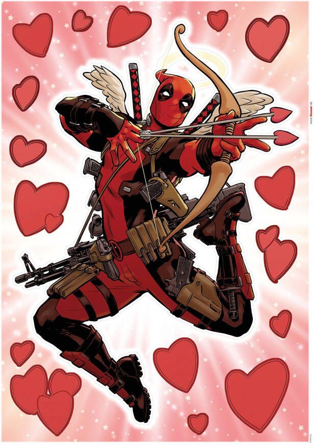 Komar Wandfolie Deadpool Lovepool 50x70 cm (breedte x hoogte) zelfklevende wandtattoo (17-delig)