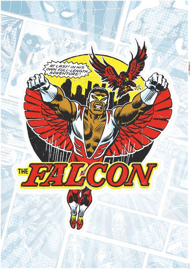 Komar Wandfolie Falcon Comic Classic 50x70 cm (breedte x hoogte) zelfklevende wandtattoo (1 stuk)
