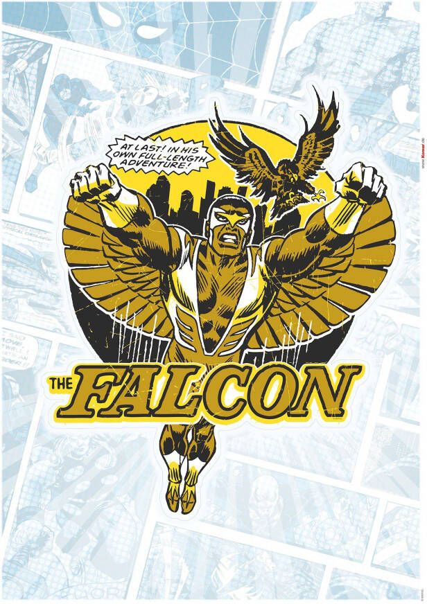 Komar Wandfolie Falcon Gold Comic Classic 50x70 cm (breedte x hoogte) zelfklevende wandtattoo (1 stuk)