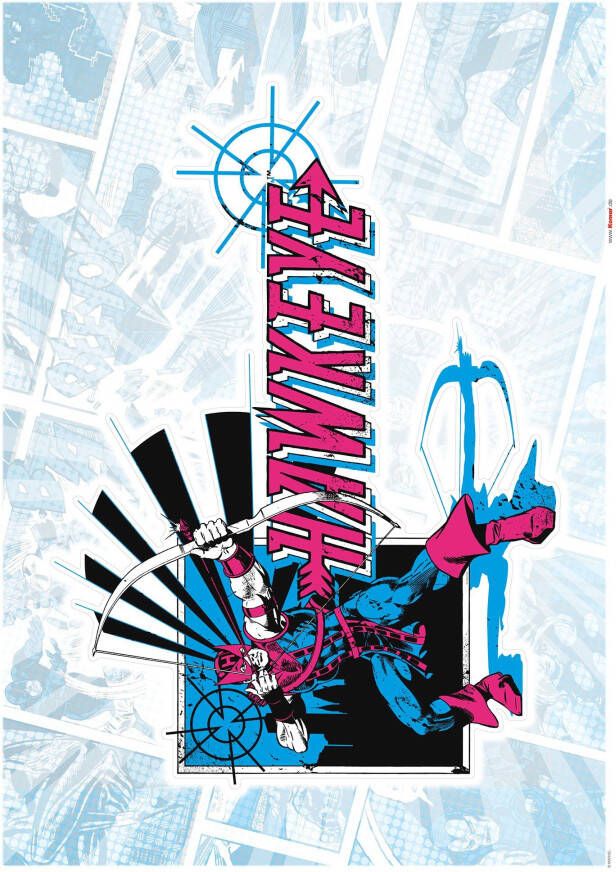 Komar Wandfolie Hawkeye Comic Classic 50x70 cm (breedte x hoogte) zelfklevende wandtattoo (1 stuk)