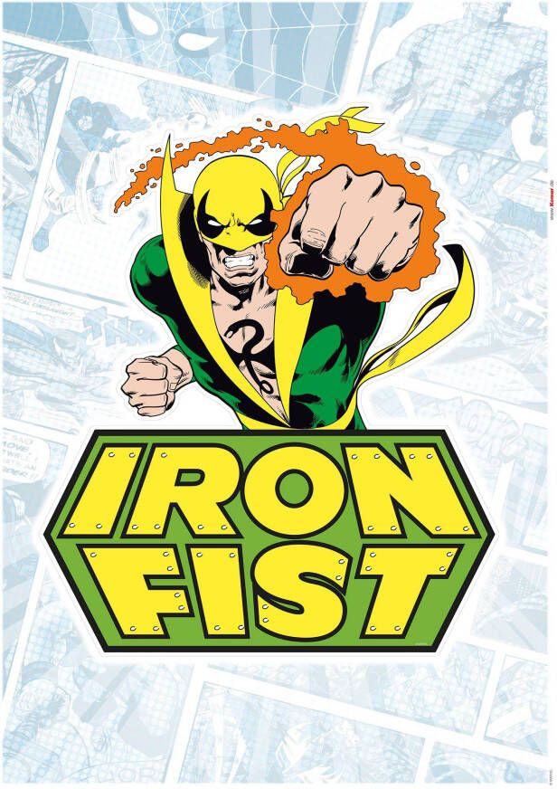 Komar Wandfolie Iron Fist Comic 50x70 cm (breedte x hoogte) zelfklevende wandtattoo (1 stuk)
