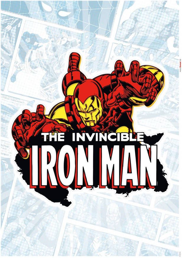 Komar Wandfolie Iron Man Comic Classic 50x70 cm (breedte x hoogte) zelfklevende wandtattoo (1 stuk)