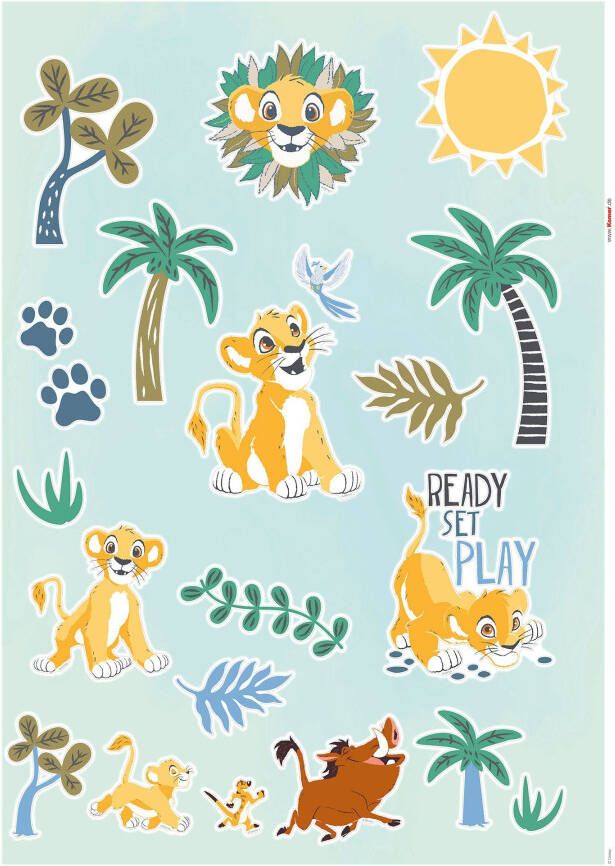 Komar Wandfolie Lion King Palmtrees 50x70 cm (breedte x hoogte) zelfklevende wandtattoo (34-delig)