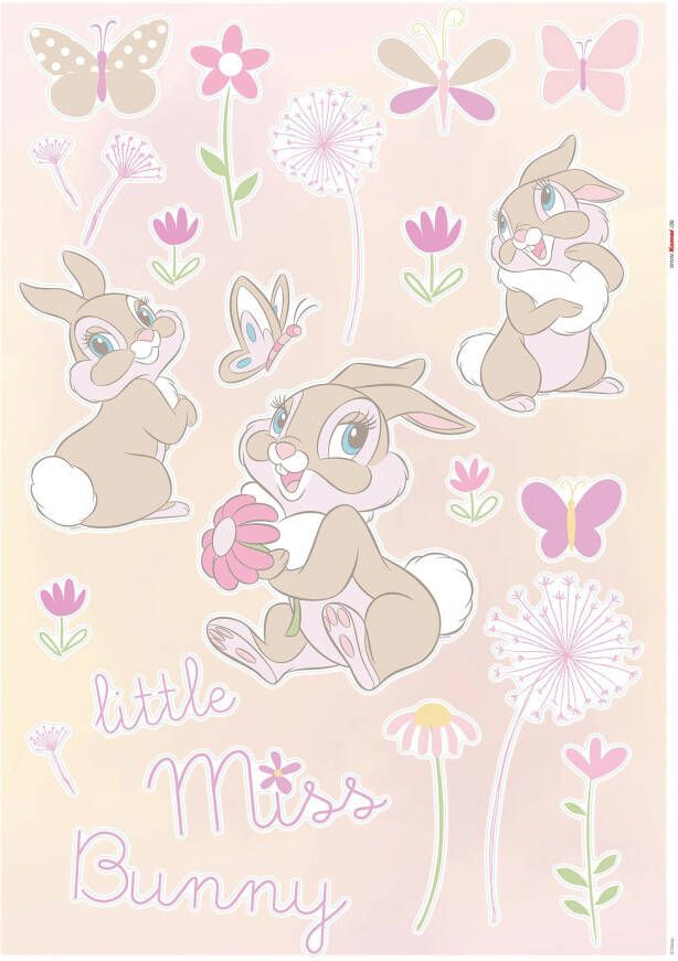 Komar Wandfolie Little Miss Bunny 50x70 cm (breedte x hoogte) zelfklevende wandtattoo (24-delig)