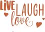 Komar Wandfolie Live Laugh Love 50x70 cm (breedte x hoogte) zelfklevende wandtattoo (set 6-delig) - Thumbnail 1