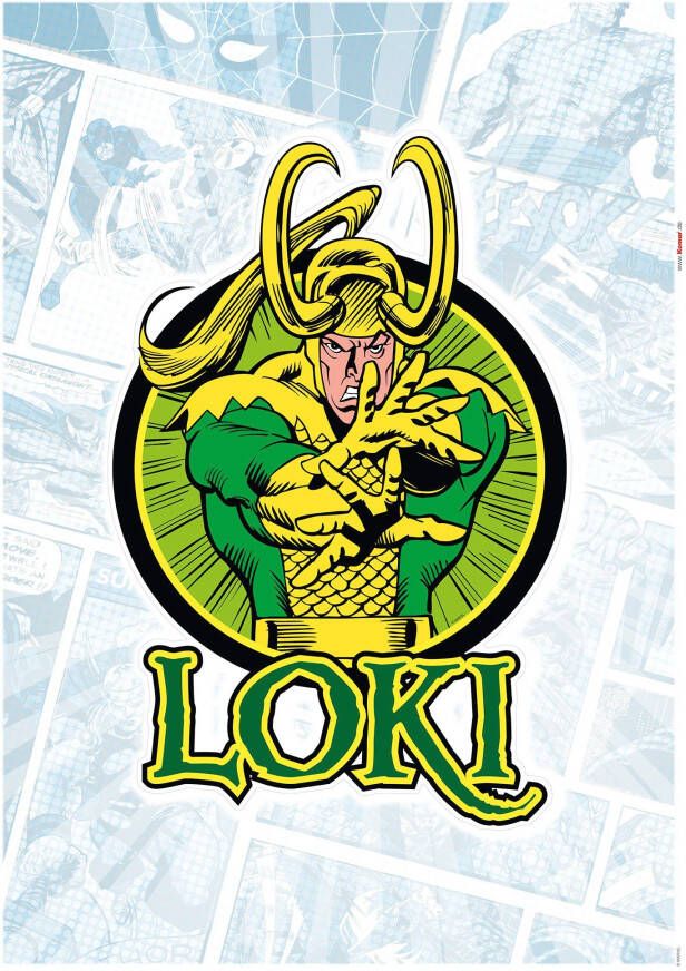 Komar Wandfolie Loki Comic Classic 50x70 cm (breedte x hoogte) zelfklevende wandtattoo (1 stuk)
