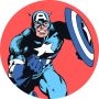 Komar Wandfolie Marvel PowerUp Captain America 125 x 125 cm (breedte x hoogte) rond en zelfklevend (1 stuk) - Thumbnail 1
