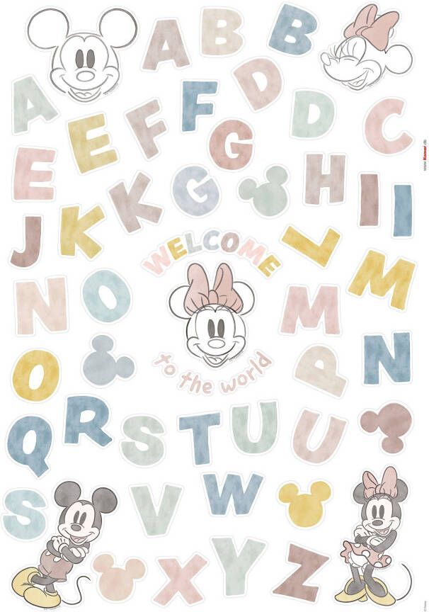 Komar Wandfolie Mickey Alphabet 50x70 cm (breedte x hoogte) zelfklevende wandtattoo (56-delig)