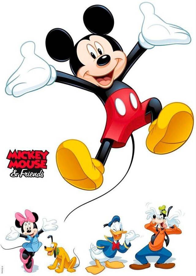 Komar Wandfolie Mickey and Friends afm. 50 x 70 cm zelfklevend wandstickers kinderkamer (5-delig)