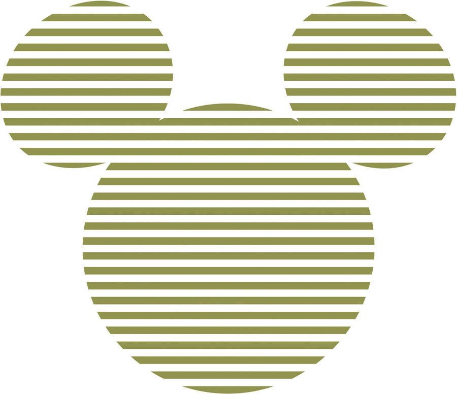 Komar Wandfolie Mickey Head Stripes 125 x 125 cm (breedte x hoogte) rond en zelfklevend (1 stuk)