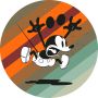 Komar Wandfolie Mickey Mouse up and away 125 x 125 cm (breedte x hoogte) rond en zelfklevend (1 stuk) - Thumbnail 1