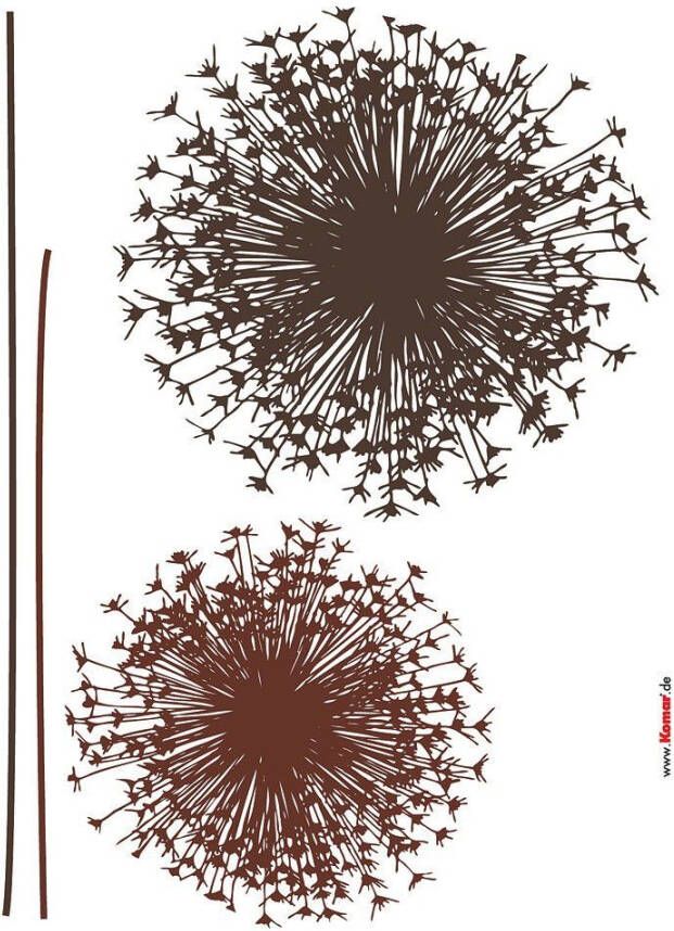 Komar Wandfolie Pluizenbol 50x70 cm (breedte x hoogte) zelfklevende wandtattoo (set 4-delig)