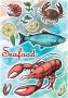 Komar Wandfolie Seafood 50x70 cm (breedte x hoogte) zelfklevende wandtattoo - Thumbnail 1