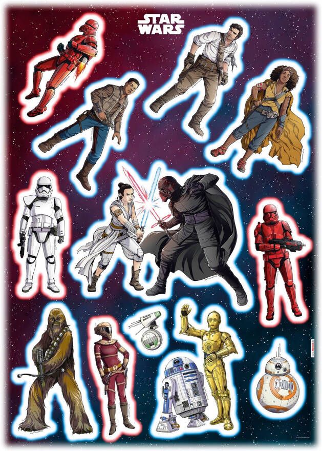 Komar Wandfolie Star Wars Heroes Villains 50x70 cm (breedte x hoogte) zelfklevende wandtattoo (12-delig)