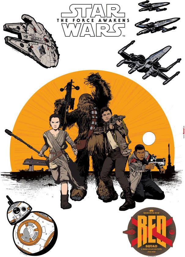 Komar Wandfolie Star Wars Resistance zelfklevend wandstickers kinderkamer (set 8-delig)