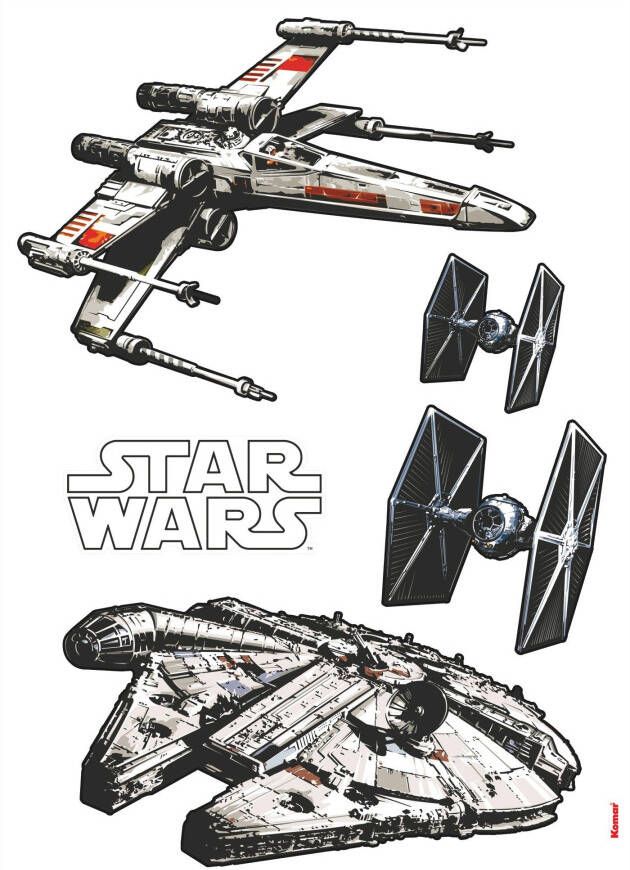 Komar Wandfolie Star Wars Spaceships 100x70 cm (breedte x hoogte) zelfklevende wandfolie (set 5-delig)