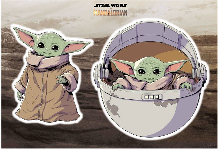 Komar Wandfolie Star Wars The Child zelfklevend wandstickers kinderkamer (2-delig)