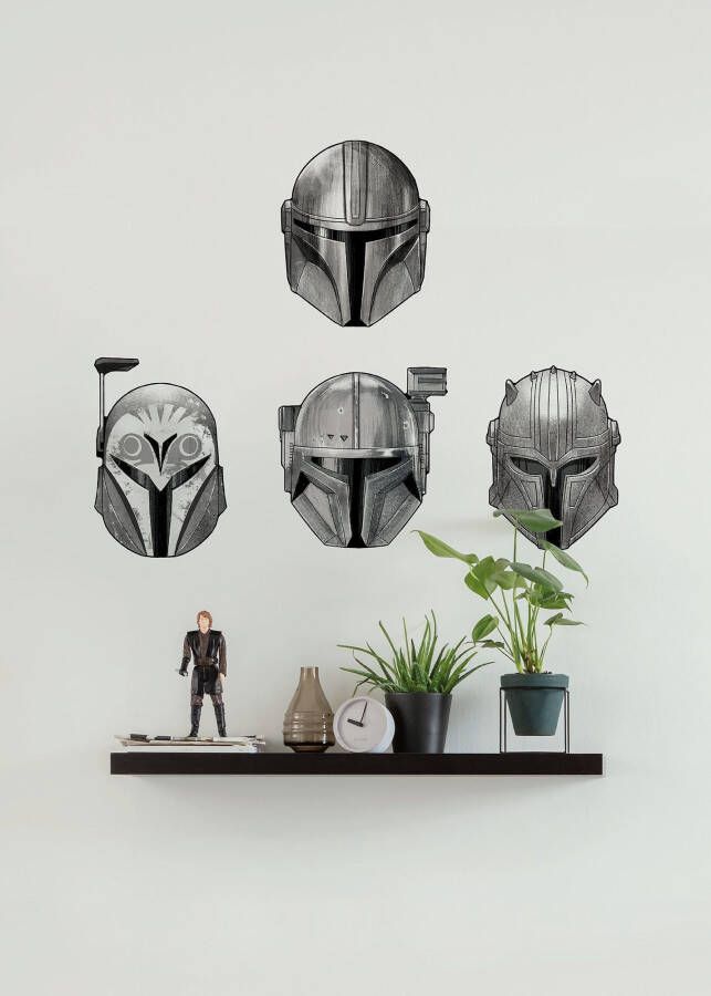 Komar Wandfolie Star Wars The Mandalorian Helmets (1 stuk)