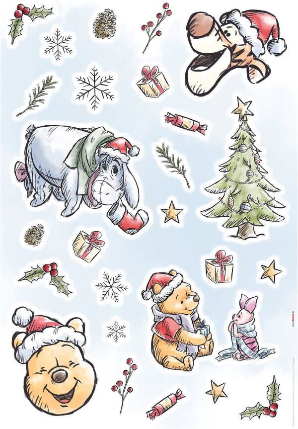 Komar Wandfolie Winnie Pooh Christmas (set)